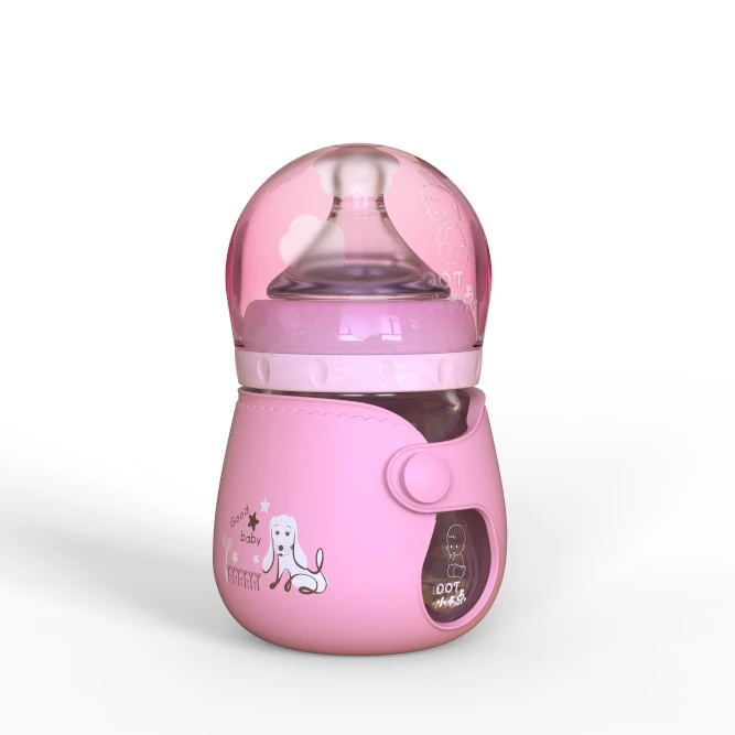 
120ml 4oz infant glass feeding bottles with silicone coating 