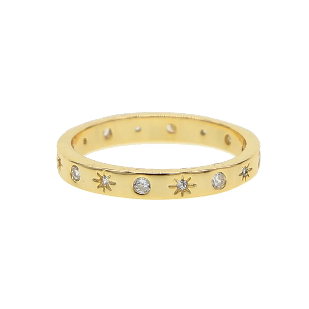 

2019 simple women band rings northstar engraved gold plated classic finger ring, Customized