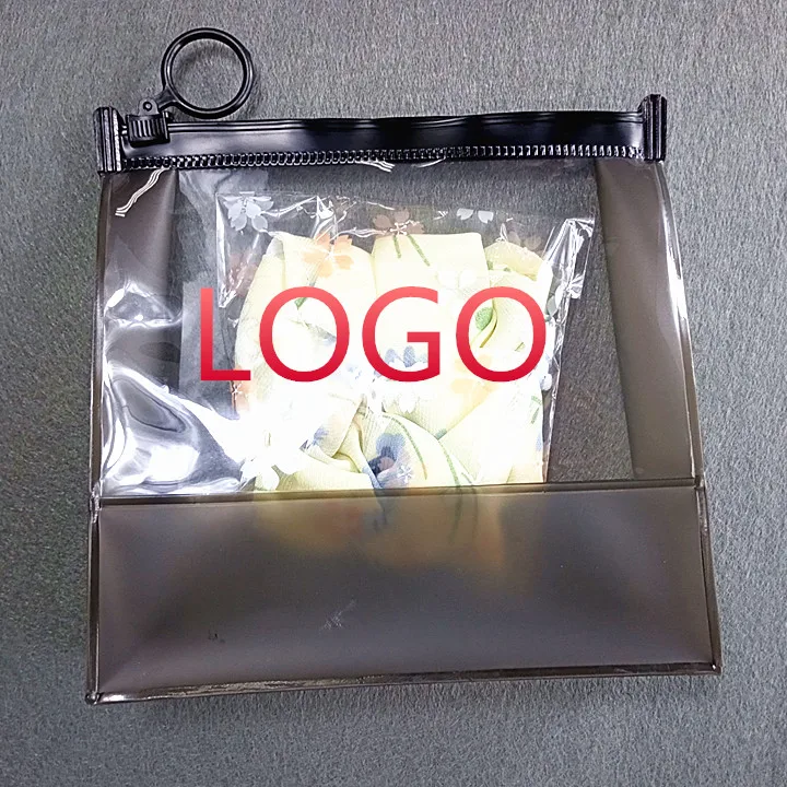 

Custom Frosted PVC Ziplock Bag Clothes Packaging Bag Thick Plastic Bags For Hair cosmetics, Customized color