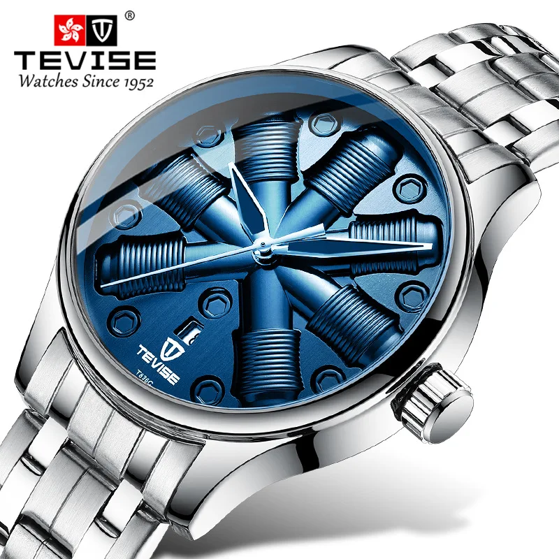 

TEVISE T836C Special Automatic Watch Man Blue Luxury Brand Mechanical Watch Male Mens Watches Luminous Hands Date Dropshipping