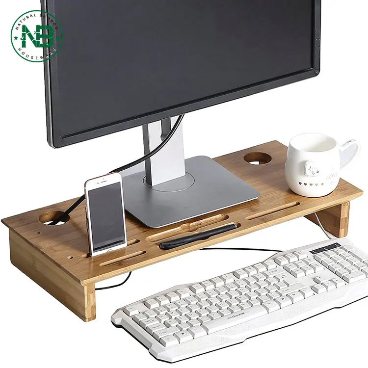 Экран натуральный. Bamboo Monitor Stand. Лоток на монитор. Монитор бамбук. Монитор из бамбука.