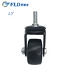 Factory directly cheap black 2.5'' thread swivel stem locking caster wheels with Stud