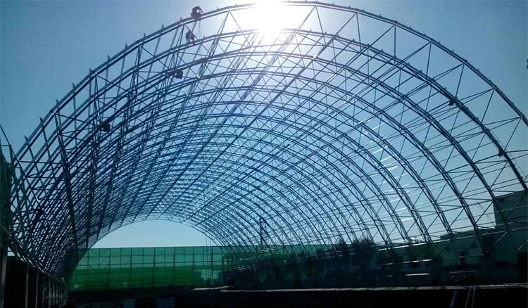 Shell Framing Package Economic Steel Structure Space Frame System for Arch Coal Storage Shell ...