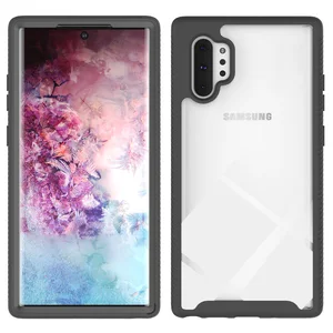 Full-Body Rugged Clear Bumper Mobile Phone Case with Built in Screen Protector for Samsung Note 10+ / Note 10 Plus