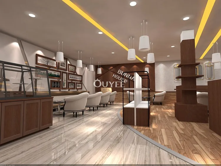 Cafe Interior Design Bar Table Display Coffee Shop Customized