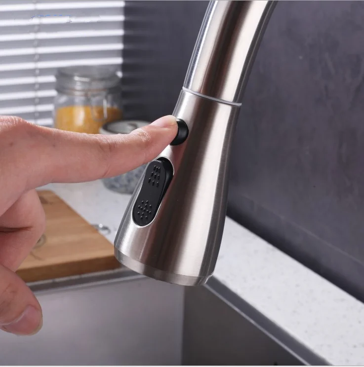 Automatic Sensor Touch Free Kitchen Faucet Pull Out Kitchen Mixer Tap