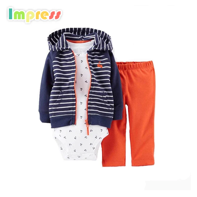 

Wholesale cheap soft cotton baby boy clothes romper and cardigan set, As picture