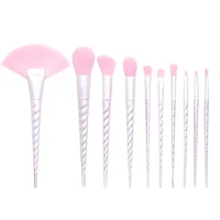 

New Style High Quality Unicorn White Champaign 10pcs makeup brush set Custom Logo