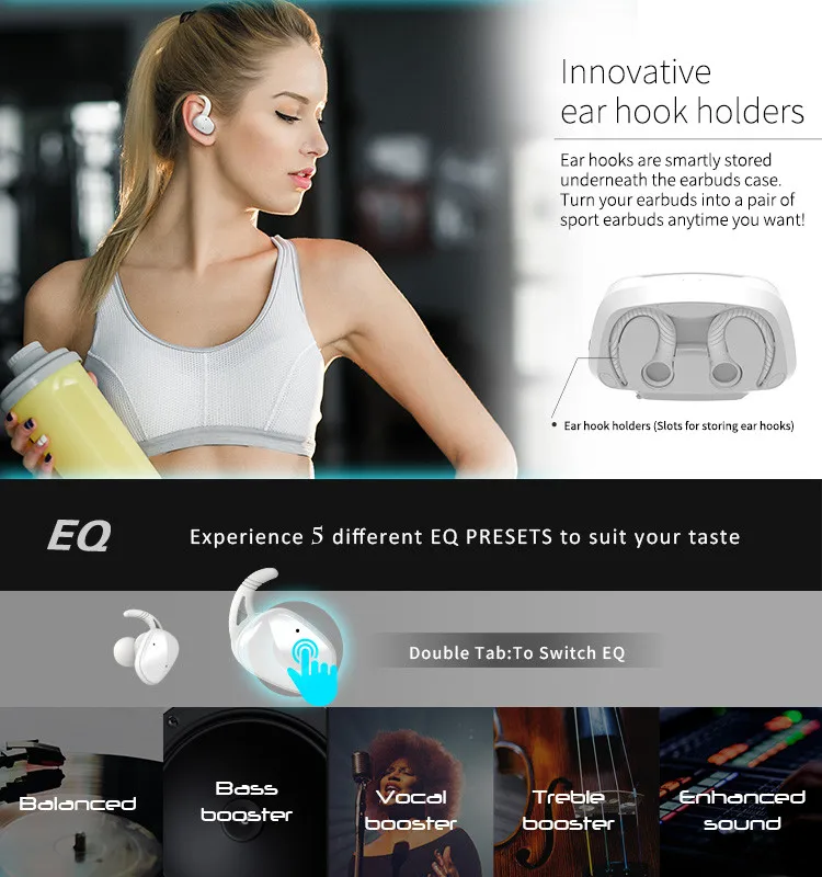 SHABA LE-702 wireless earphone tws earbuds with charging case 5 EQ presetsearphone headset - ANKUX.COM