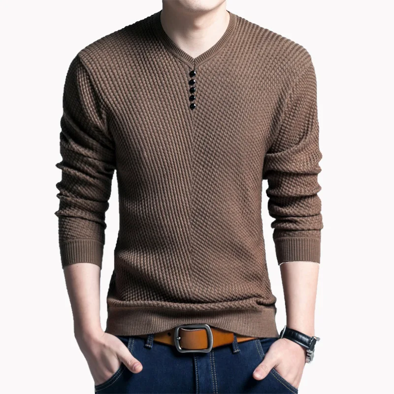 

Latest V Neck Sweater Men Knit Sweater Men Fitted Mens Sweaters Pullover, Picture