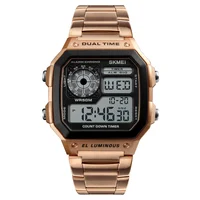 

TOP 10 SKMEI 1335 Steel chronograph watch Hot sales Digital Quartz Dual Movement Sports Watch Men Hot mens watches in wristwatch