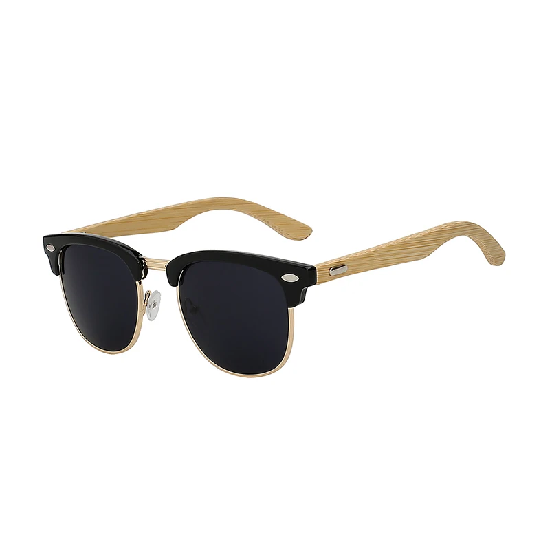 

Halfy wooden men sunglasses with semi rimless frame UV400 hande made top quality