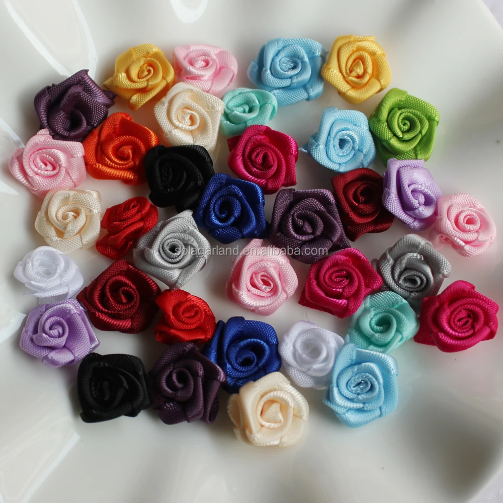 

Rose Flowers Wedding Applique Bouquet Hair Bow Headbands DIY Craft Satin Ribbon Fabric 15mm RIBBONS Single Face Hand Tied Free