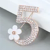 C C 5 charm Letter diamond brooch pin, number 5 alloy brooch