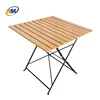 ECO Metal Folding Bamboo Wood Table Indoor/Outdoor