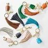 Coloful Gift USB Charging Cable organizer Travel Leather Tassel Keychain For Phone