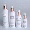 Eco friendly 250 ml plastic white cosmetic facial cleaner bottle , private label lotion bottle custom