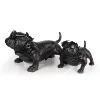 Resin Black Dog French Bulldog Statue with Sunglasses Home Decor
