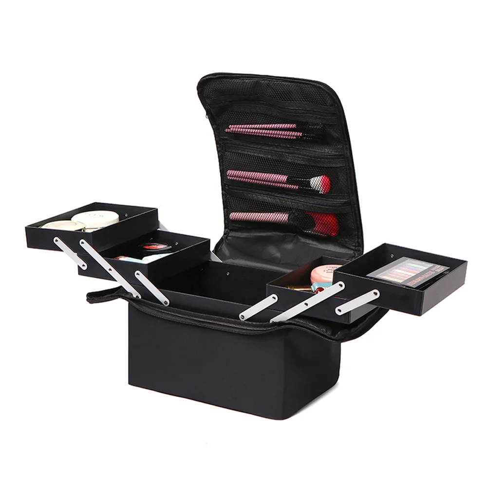 

Wholesale new design cosmetic bag makeup box vanity case with private logo, Black,pink,red