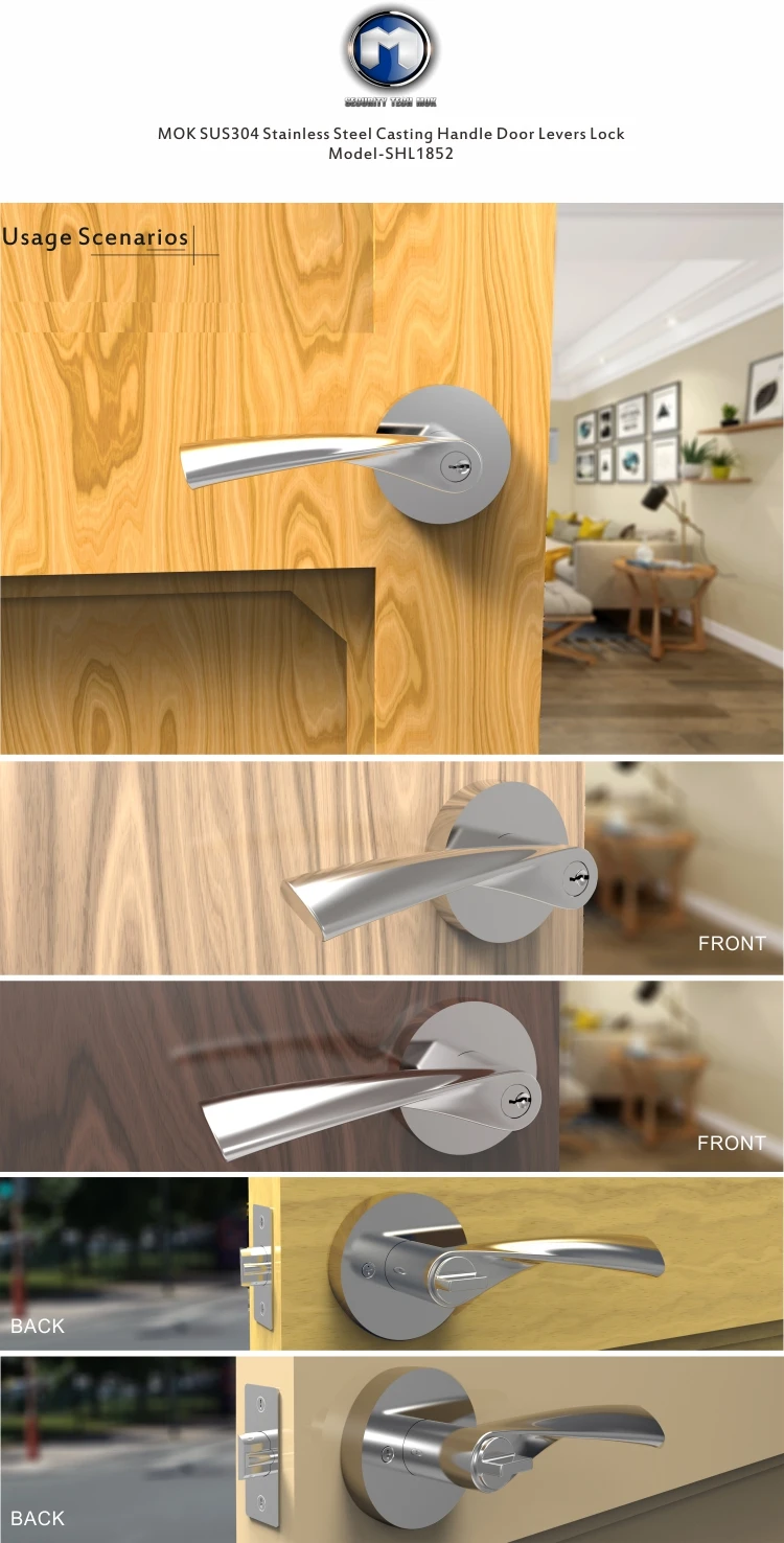 Mok Stainless Steel Blade Lock Door Lock Fancy Entrance Door Handle Plate Buy Fancy Door Knobs Entrance Door Locks Front Door Handle Product On