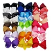 haoxie 6inch feather with printing ribbon Hair bows for girls