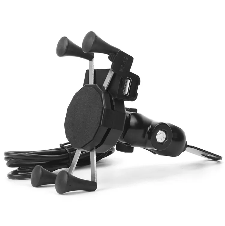 motorcycle X-grip Cheap Price 12V 2.1A Motorcycle Cell Phone Mount Holder with USB Charger with safety bands