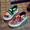 YY10343S Latest fashion stock casual shoes factory brand export kids children casual shoes graffiti canvas shoes