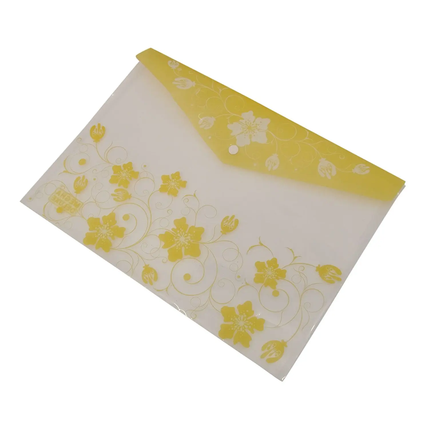 Transparent File Folder A4 Size Clear Envelope Press Stud Plastic