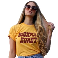 

2020 Factory Apparel Custom Honey vintage inspired yellow shirts for women