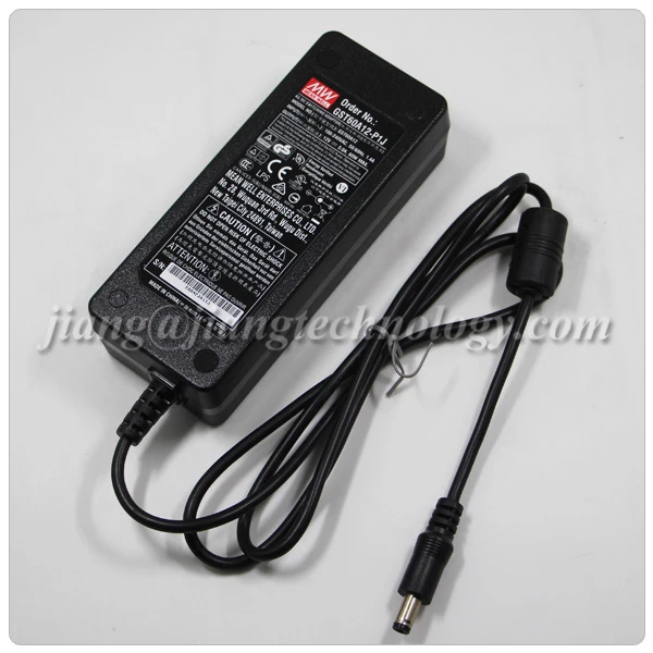 GST60A12-P1J MEANWELL 60W 12VDC 5A 115/230VAC AC-DC Zuverlässiger grüner Industrieadapter - GST60A12-P1J|STEPPERONLINE