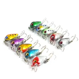 Mini fishing Lures 10 colors Fishing Bait 2.6cm 1.6g Fishing Tackle #10 Treble Hook Minnow Lure