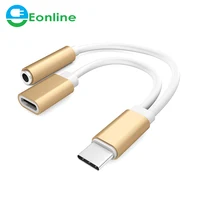 

USB C to 3.5mm Aux 2 in 1 USB C Jack Headphone Adapter For Letv2Pro Max2 for Xiaomi Huawei Type C 3.5mm Audio Charging Cable