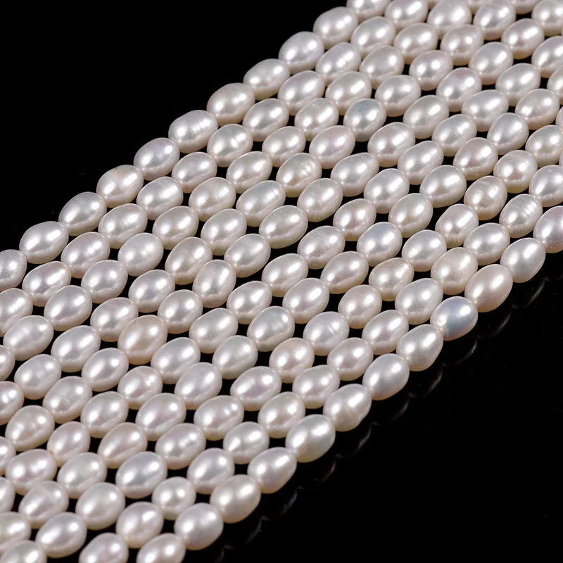 

Cliobeads Wholesale 5-6mm Cultured Freshwater Pearl Rice Beads strand for jewelry bracelets necklace making