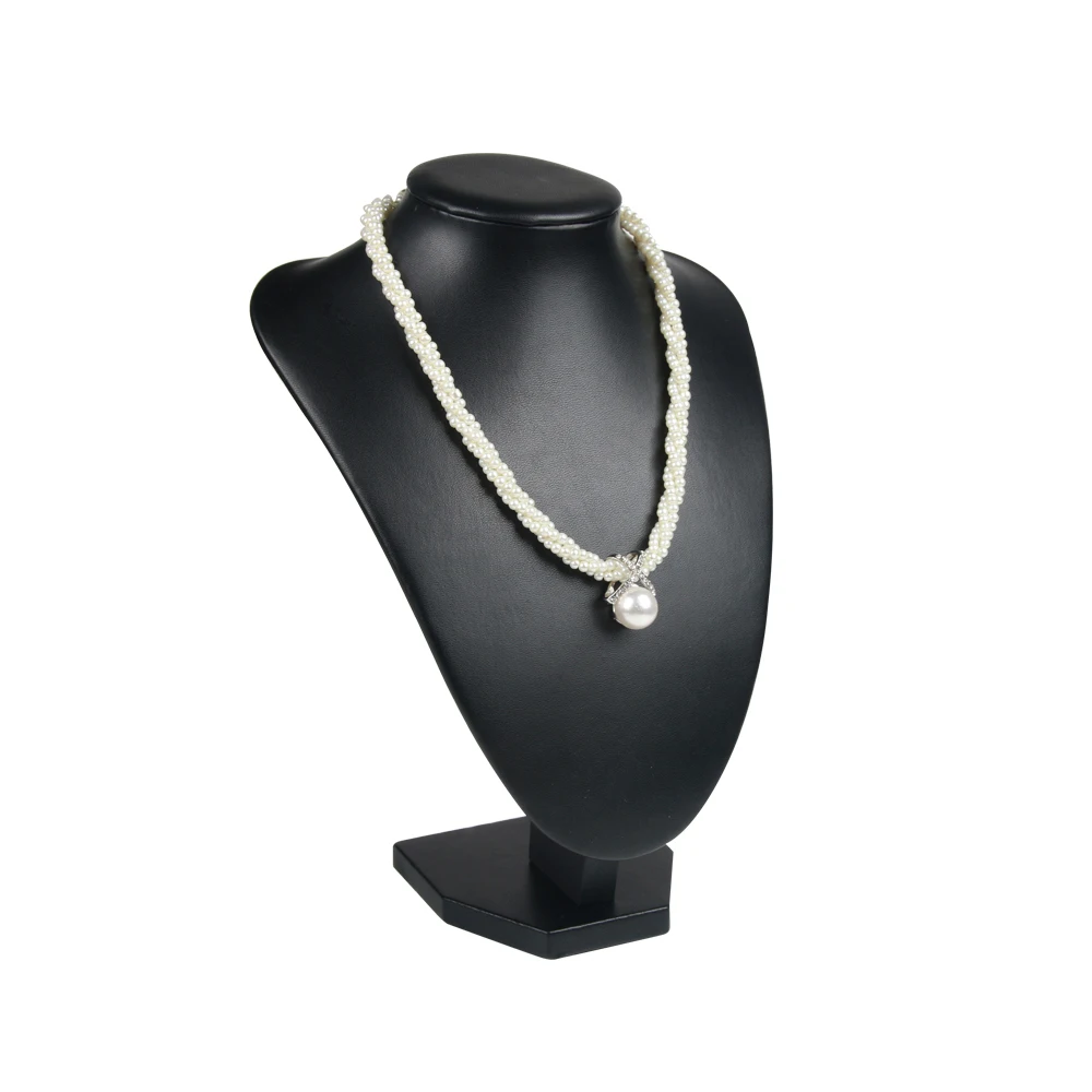 Wholesale Customized Fashion Velvet Pu Leather Necklace Display Busts Jewelry Necklace Display