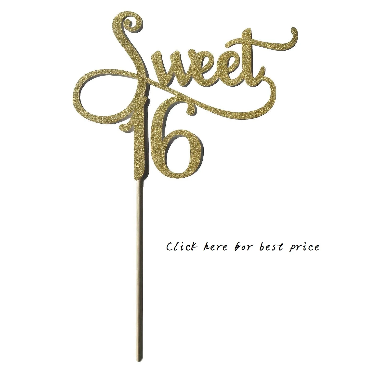 Easternhope Gold Sweet 16 Cake Topper 16th Happy Birthday