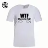 Wholesale Custom Printing gray Round collar plain t shirts fish pattern