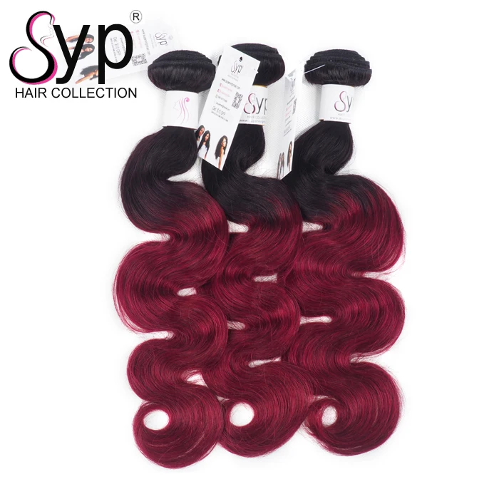 

Ombre Red Color Indian Remy Human Colored Two Tone Hair Weave For Black Women Weaving Weft, N/a