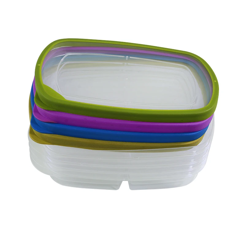 PP Plastic rectangular food container lettuce crisper microwave crisper food grade silicone Food container with 2 lattices