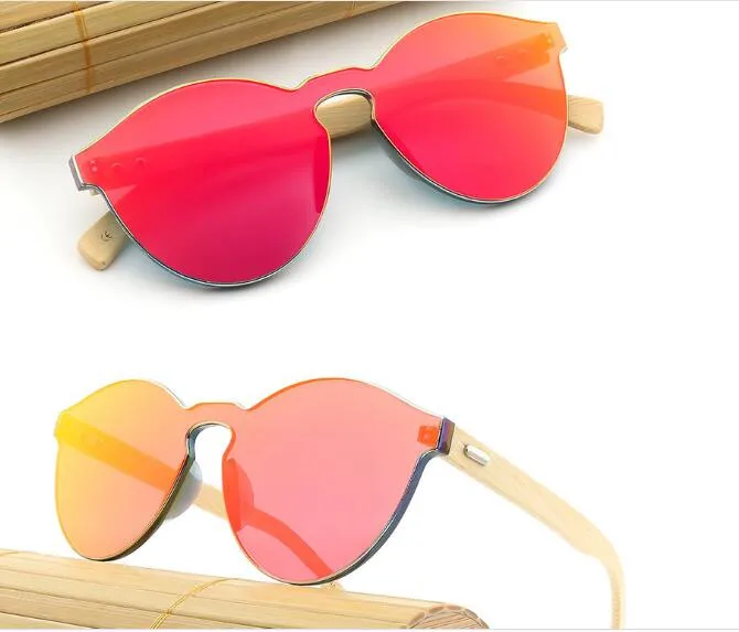 

custom private label men women ladies coating mirrored polarized one piece lens rimless bamboo sunglasses