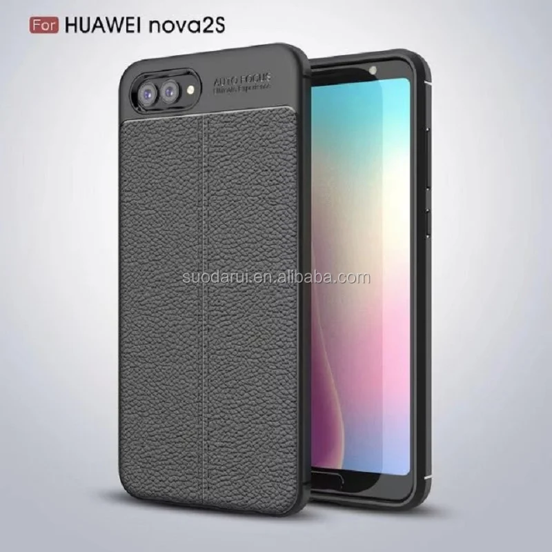 Hot Sell Litchi pattern Soft Tpu case for Huawei Nova 2S Cover