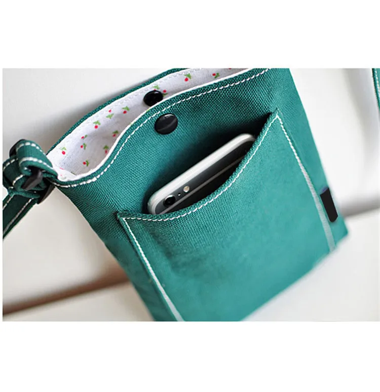 Made in china Superior quality button canvas phone shoulder bags for women mini cute girls cross body bags ladies satchel bags