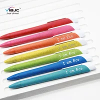 2019 new ideas bulk  plastic eco-friendly click ballpoint pen MOQ 200pcs branded logo stock mskib shop