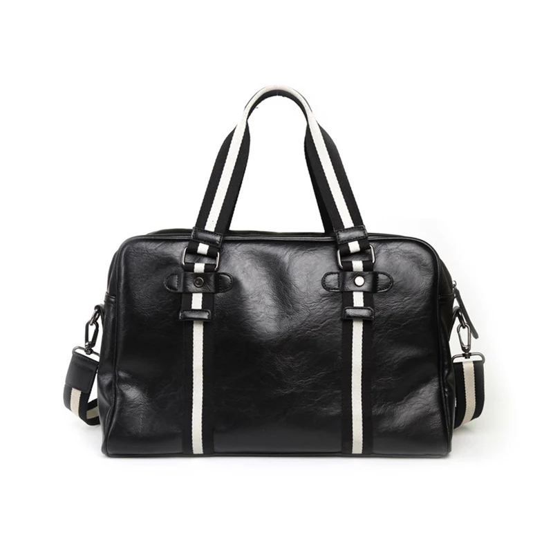 

PU Leather Mens Duffel Bag Leather Weekend Bag Custom Luxury Leather Travel Bag