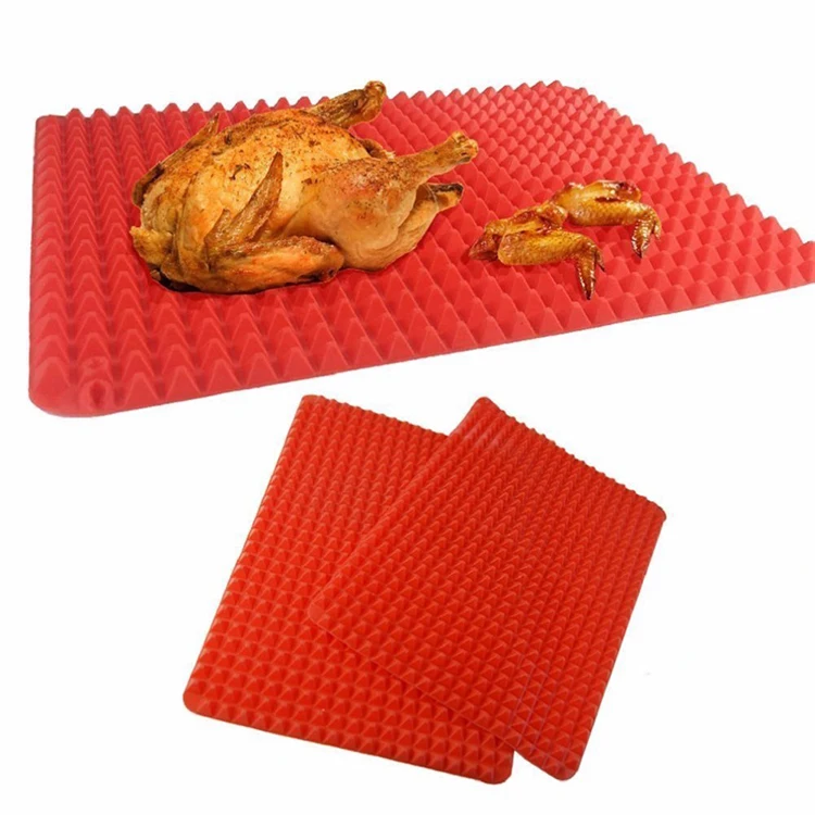 

High Quality Pyramid Pan Custom Silicone Baking Mat, Heat-Resistant Non-stick Silicone Baking Mat, Red/green(can be custom)