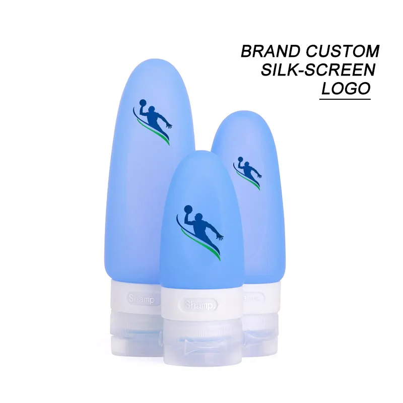Silicone travel bottles brand custom silk-screen logo