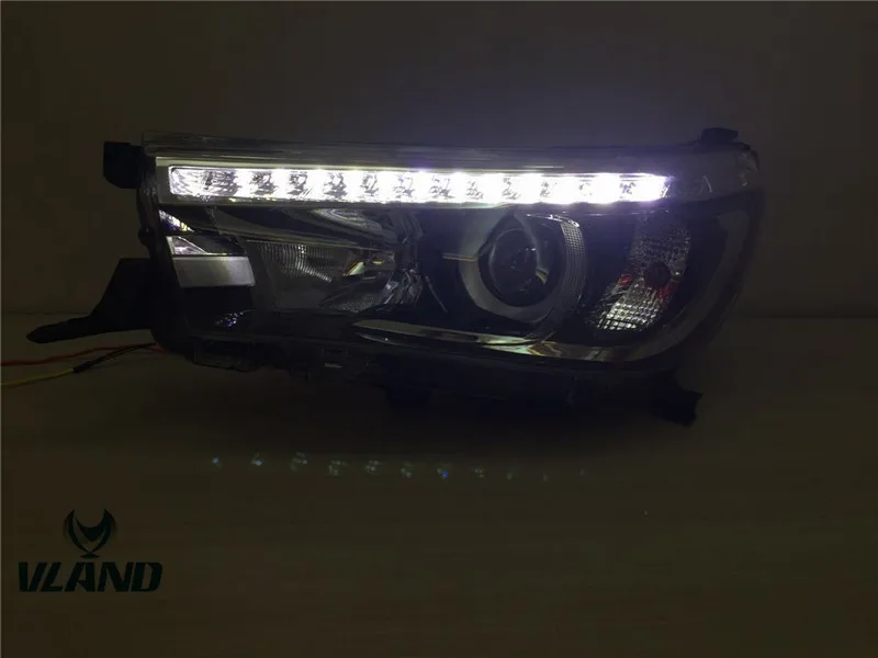VLAND Manufactory For Car Headlamp For Hilux 2016 2017 2018 LED Moving Signal Plug And Play New Design