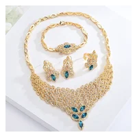 

S10225 Hot Sale Elegant Cubic Zirconia Wedding 4 Piece Jewelry Set Bridal Of Dubai