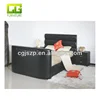Fashion luxury TV leather bed for bedroom set
