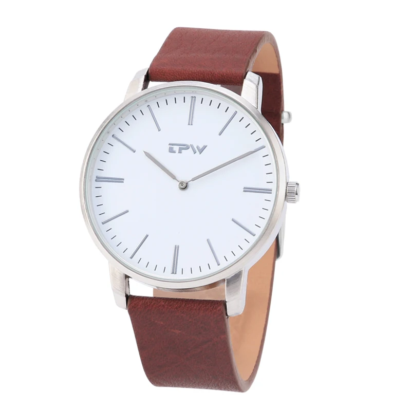 

Small MOQ men geneuine leather watch strap big wristband, Brown