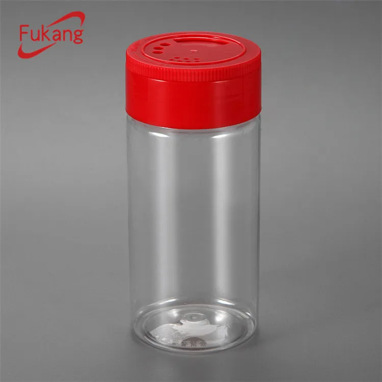 

Clear PET Plastic Spice Jar Pepper Container With Flip Cap, Customized color